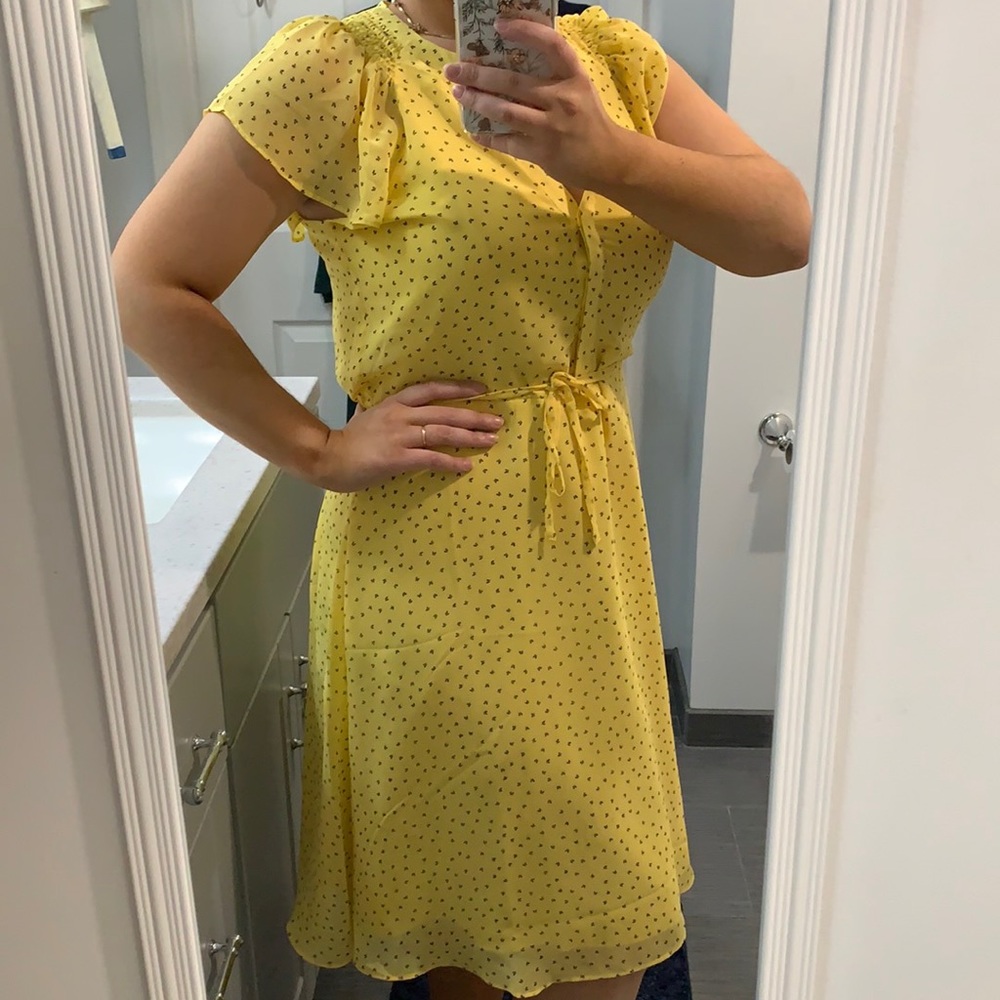 Ann Taylor Factory Yellow Butterfly Dress